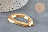 Colgante ovalado calado de acero inoxidable 304 dorado texturizado de 58 mm, x1 (G11268)