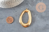 Colgante ovalado calado de acero inoxidable 304 dorado texturizado de 58 mm, x1 (G11268)
