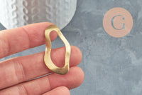 Pendentif ovale laiton brut 41mm, fournitures pour bijoux géométriques sans nickel, x2 (G4680)