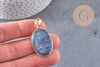 Pendentif ovale lapis lazulis, pendentif pierre naturelle bleu,lapis lazulis naturel,35mm,x1, G3370
