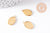 Pendentif ovale support cabochon 14x10mm acier 304 inoxydable doré IP, x2 (G10293)