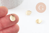 Pendentif ovale support cabochon acier 304 inoxydable doré 10x8mm, x1 (G4671)