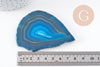 Pendentif ovale tranche agate bleue 50-110mm, x1 (G2036)