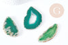Pendentif ovale tranche agate verte 50-110mm, x1 (G8873)