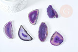 Pendentif ovale tranche agate violette 50-110mm,Pendentif pour bijoux,pierre naturelle, x1 (G8361)