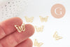 Pendentif papillon acier 304 inoxydable doré 10.5mm, x5 (G9664)