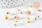 Pendentif perle fleur cristal pastel laiton doré 12mm, x10 (G6282)
