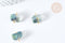 Pendentif perle fleur de lotus cristal gris laiton doré 14mm, x5 (G8147)