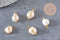 Pendentif perle naturelle Keshi étoile de mer doré 13-16mm,porte bonheur,perle eau douce,perle naturelle blanche, x1 (G6231)