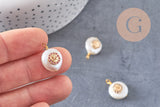Pendentif perle naturelle Keshi zircons,porte bonheur,perle eau douce,création bijou,perle naturelle blanche,17-27mm, x1 (G3248)