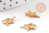 Pendentif petite tortue laiton brut, sans nickel, pendentif tortue, apprêt laiton,1.3mm, x1 G1916