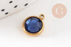 Pendentif pierre acier 304 inoxydable doré 12mm, x1 (G10745)