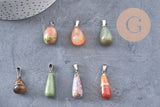 Pendentif pierre naturelle forme et pierre variées 8-28mm,création bijoux pierre naturelle, x1 (G6945)