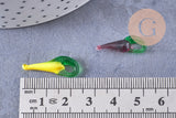 Pendentif piment verre tchèque coloré 18-27mm, x 10 (G2927)