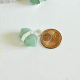 Pendentif pointe aventurine verte,pendentif bijoux, pendentif cristal naturel argenté, Bijou pierre, X1 G1293