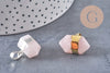 Pendentif pointe cristal quartz rose ,pendentif pierre cristal,doré,22mm x1 (G3863)