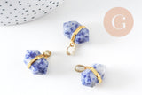 Pendentif pointe sodalite bleue,fourniture créative,pendentif bijoux, fabrication bijoux, pendentif pierre,sodalite naturelle,22mm, x1 (G1145)