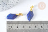 Pendentif polygone lapis lazuli naturel laiton doré 19,5mm, x1 (G7931)