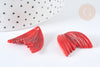 Pendentif queue de poisson acrylique rouge foncé 27mm, x2 (G7280)