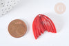 Pendentif queue de poisson acrylique rouge foncé 27mm, x2 (G7280)
