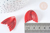 Pendentif queue de poisson acrylique rouge foncé 27mm, x2 (G7280)