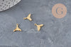 Textured mermaid tail pendant, 304 stainless steel, gold IP, 11mm, x1