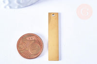 Pendentif rectangle acier 304 inoxydable doré IP à graver 40x8mm, x1 (G6794)