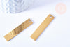 Pendentif rectangle acier 304 inoxydable doré IP à graver 40x8mm, x1 (G6794)