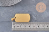 Pendentif rectangle acier inoxydable 304 doré PVD à graver 34.5mm, x1 (G10970)