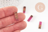 Pendentif rectangle bois résine violet prune 17mm,x5 (G3519)