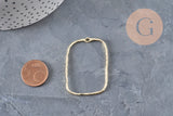 Pendentif rectangle évidé zamac doré texturé 46mm, x2 (G11260)