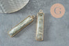 Pendentif rectangle labradorite naturelle laiton doré 46.5mm, x1 (G3131)