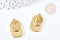 Pendentif rectangle lune acier 304 inoxydable doré 25mm, x1 (G8710)