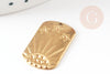 Pendentif rectangle soleil étoile laiton brut 25mm, x2 (G9706)