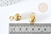 Pendentif rond Grelot carillon laiton brut 15.5mm, création bijoux grossesse, fantaisie carillon mystique, x1 (G8870)