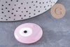 Pendentif rond Mauvais Oeil verre artisanal rose 30mm,création bijoux chance, x1 (G10096)