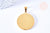 Pendentif rond acier doré à graver 34mm, x1 (G6789)