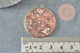 Pendentif rond agate folle naturelle 32mm, x1 (G2985)