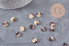 Pendentif rond beige acétate,perle acétate, perles plastique,connecteur plastique, 10mm x2 ou x10 (G2177)