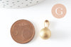Pendentif rond boule acier inoxydable 303 doré 17mm, x1 (G9666)