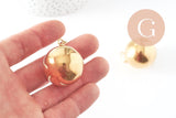Pendentif rond boule acier inoxydable 304 doré PVD 35mm, x1 (G9663)