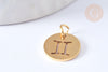 Pendentif rond constellation acier 304 inoxydable doré IP 12x1mm, x1 (G7506)