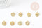 Pendentif rond constellation laiton doré zircons colorés 14-15mm, x1 (G5274)
