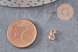 Pendentif rond doré 24 carats cristal multicolore,pendentif cristal doré ,6.5mm, x10 (G3323)