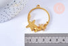 Pendentif rond étoile de mer coquillages zamac doré 42mm, pendentif étoile de mer pour création résine bijoux DIY, x1 G6875