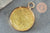 Pendentif rond jade naturel jaune 20.5mm, x1 (G2172)