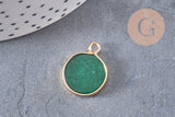 Pendentif rond jade vert, naturel,pendentif rond,20.5mm, x1 G2171
