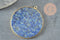 Pendentif rond lapis lazulis naturel laiton doré 32-34mm, x1 (G3642)
