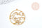 Pendentif rond lune nuage acier 201 doré inoxydable 32.5mm, x1 (G8815)
