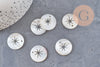 Pendentif rond nacre étoile, pendentif coquillage, coquillage beige,coquillage naturel,création bijoux,20mm, étoile,lot 5-G2179